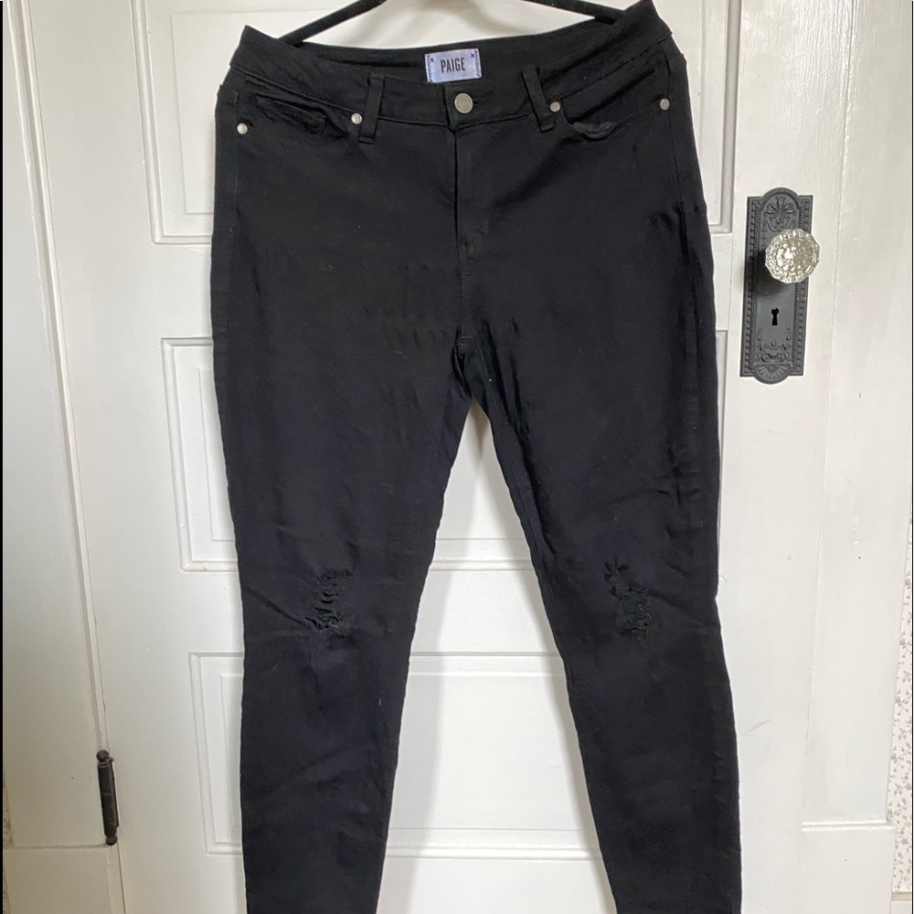 NWOT Paige Verdugo ankle destructed black jeans - Picture 7 of 11